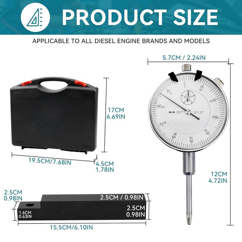 Bentolin 6434 Sleeve Height and Counter Bore Gauge for All Diesel Engines Cylinder Bore Gauge Range 0-1.00", Graduation 0.001", Reading 0-100 - Image 4